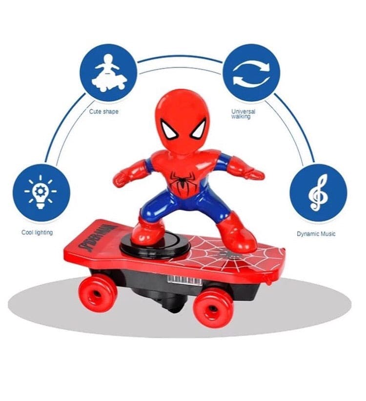 Spiderman 360˚ Degree Clockwise Rotation Skateboard, Cartoon Balance Bike Toy Remote Control With Sound Effects For Kids, Stunt Skateboard Scooter Electric Universal Rotating Toy Spiderman 360˚ Degree Clockwise Rotation Skateboard, Cartoon Balance Bike Toy Remote Control With Sound Effects For Kids, Stunt Skateboard Scooter Electric Universal Rotating Toy